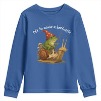 Whimsical Frog Wizard Meme Youth Sweatshirt Off to Cause A Kerfuffle - Wonder Print Shop