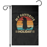 Groundhog Day Garden Flag My Favorite Holiday Retro Woodchuck - Wonder Print Shop