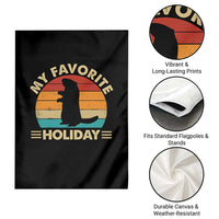 Groundhog Day Garden Flag My Favorite Holiday Retro Woodchuck - Wonder Print Shop