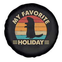 Groundhog Day Spare Tire Cover My Favorite Holiday Retro Woodchuck - Wonder Print Shop