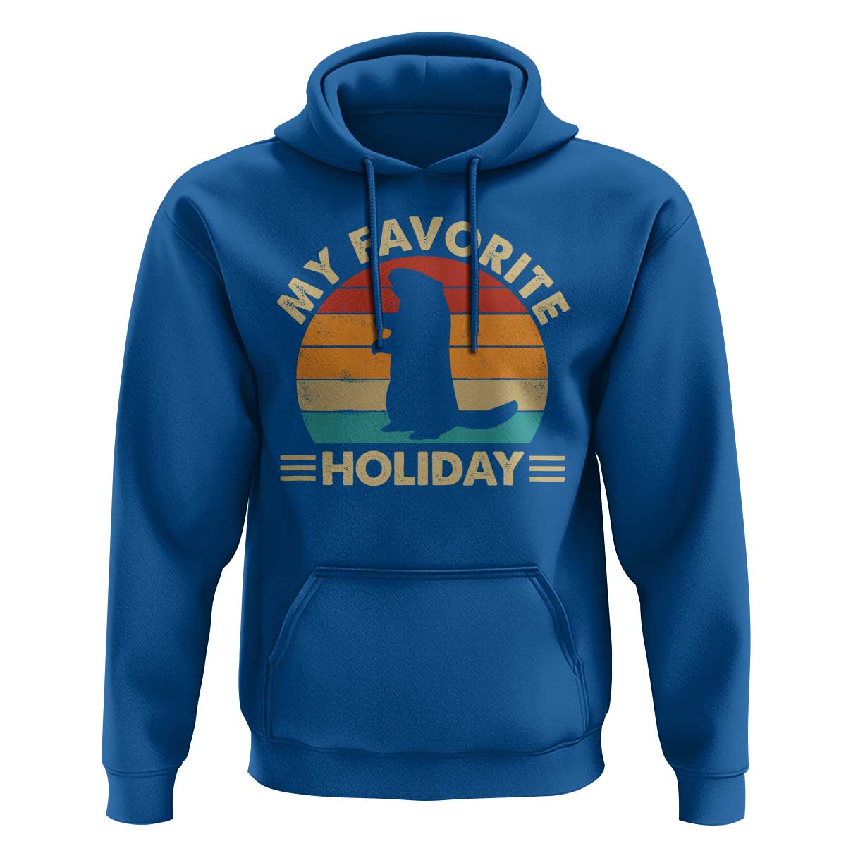 Groundhog Day Hoodie My Favorite Holiday Retro Woodchuck - Wonder Print Shop