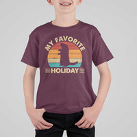 Groundhog Day T Shirt For Kid My Favorite Holiday Retro Woodchuck - Wonder Print Shop