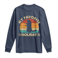 Groundhog Day Long Sleeve Shirt My Favorite Holiday Retro Woodchuck - Wonder Print Shop