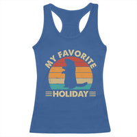 Groundhog Day Racerback Tank Top My Favorite Holiday Retro Woodchuck - Wonder Print Shop