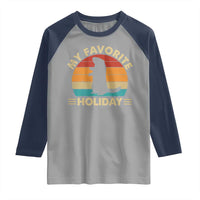 Groundhog Day Raglan Shirt My Favorite Holiday Retro Woodchuck - Wonder Print Shop