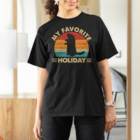 Groundhog Day T Shirt For Women My Favorite Holiday Retro Woodchuck - Wonder Print Shop