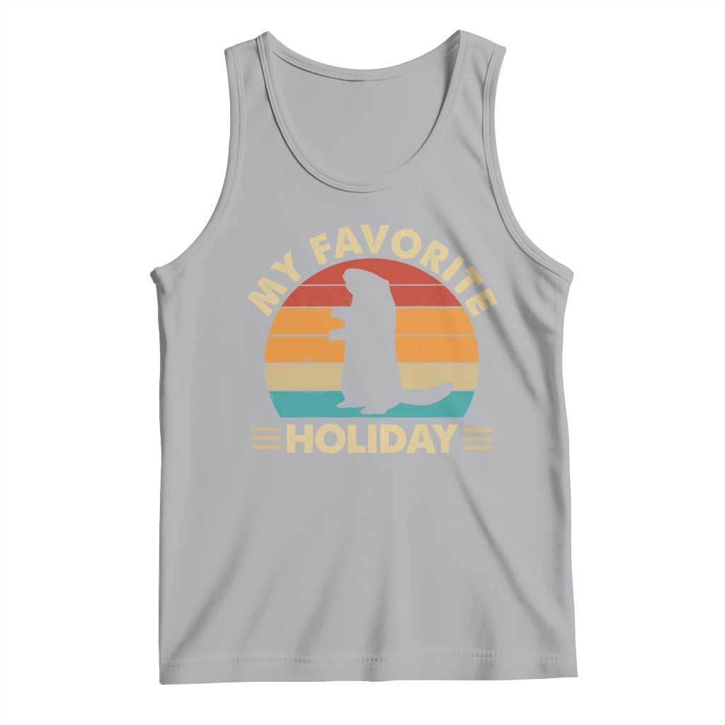 Groundhog Day Tank Top My Favorite Holiday Retro Woodchuck - Wonder Print Shop