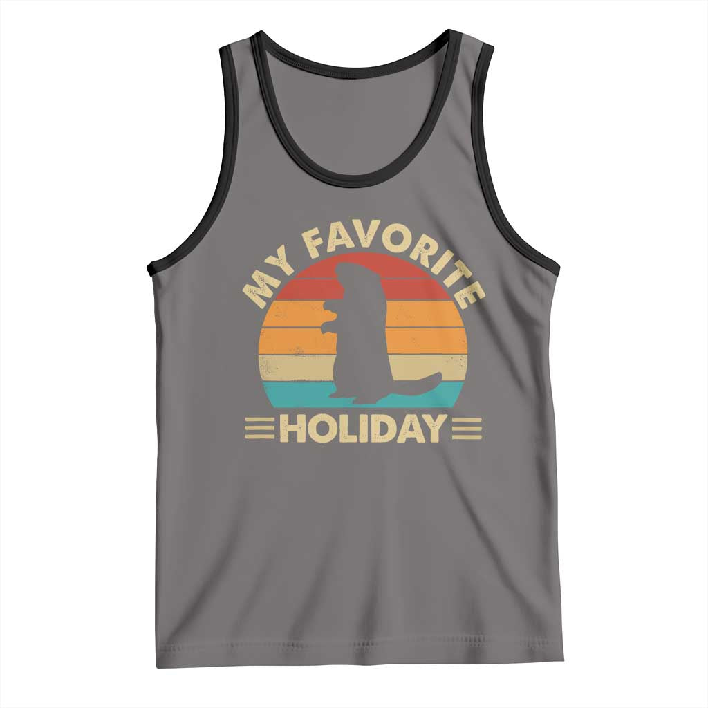 Groundhog Day Tank Top My Favorite Holiday Retro Woodchuck - Wonder Print Shop