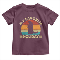 Groundhog Day Toddler T Shirt My Favorite Holiday Retro Woodchuck - Wonder Print Shop