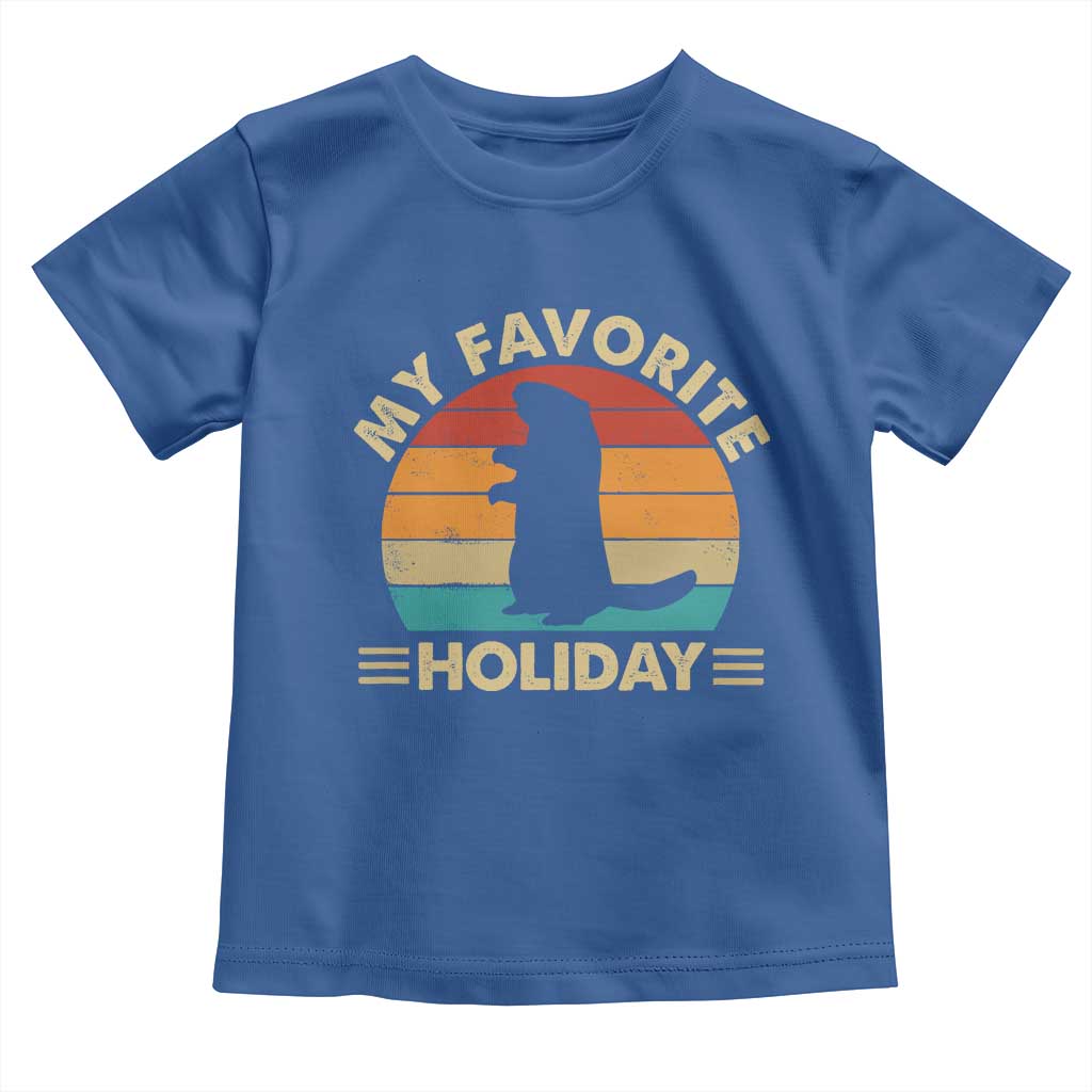 Groundhog Day Toddler T Shirt My Favorite Holiday Retro Woodchuck - Wonder Print Shop