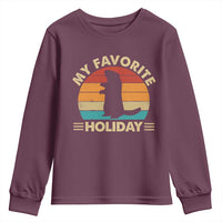 Groundhog Day Youth Sweatshirt My Favorite Holiday Retro Woodchuck - Wonder Print Shop