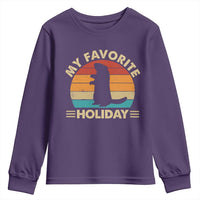 Groundhog Day Youth Sweatshirt My Favorite Holiday Retro Woodchuck - Wonder Print Shop