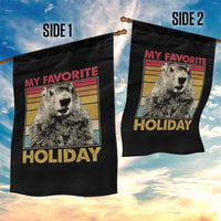 Groundhog Day Garden Flag Retro My Favorite Holiday Retro Woodchuck