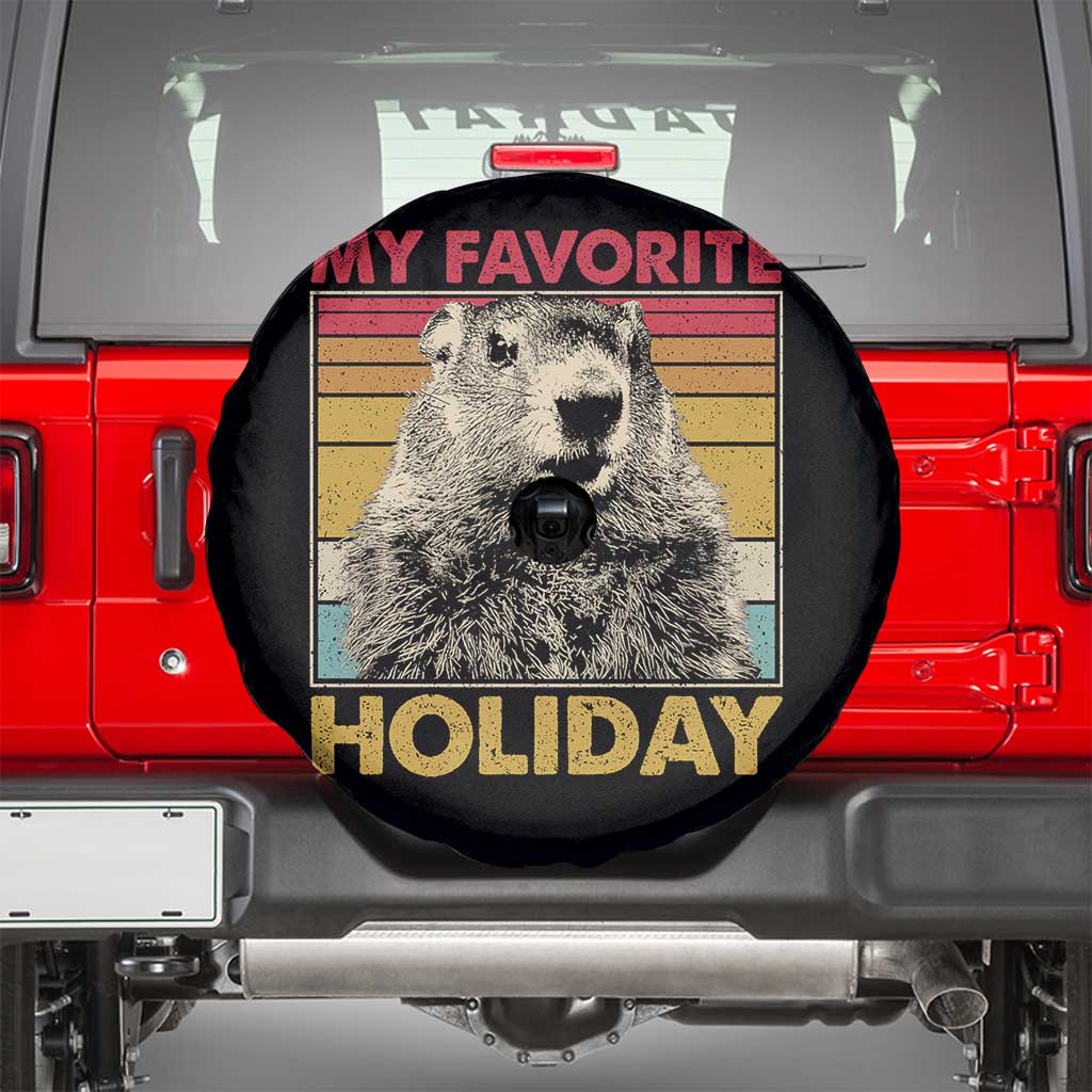 Groundhog Day Spare Tire Cover Retro My Favorite Holiday Retro Woodchuck