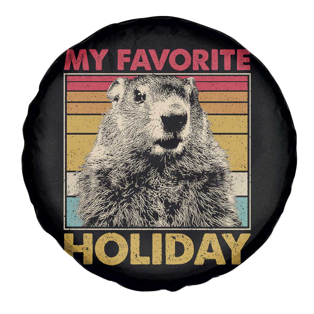 Groundhog Day Spare Tire Cover Retro My Favorite Holiday Retro Woodchuck