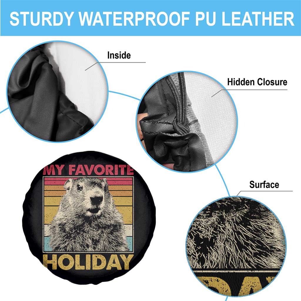 Groundhog Day Spare Tire Cover Retro My Favorite Holiday Retro Woodchuck