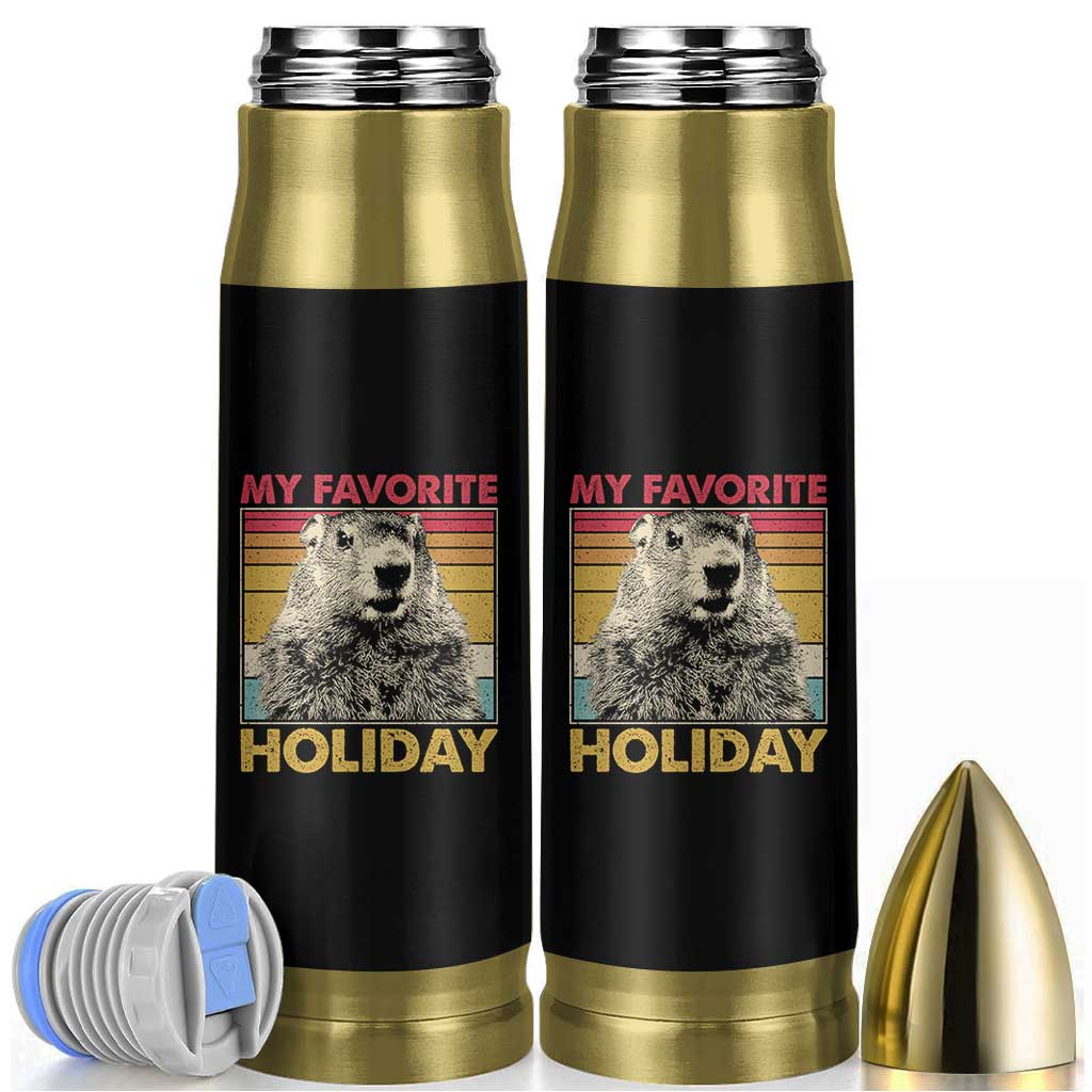 Groundhog Day Bullet Tumbler Retro My Favorite Holiday Retro Woodchuck