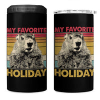 Groundhog Day 4 in 1 Can Cooler Tumbler Retro My Favorite Holiday Retro Woodchuck