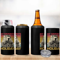 Groundhog Day 4 in 1 Can Cooler Tumbler Retro My Favorite Holiday Retro Woodchuck