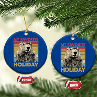 Groundhog Day Ceramic Ornament Retro My Favorite Holiday Retro Woodchuck