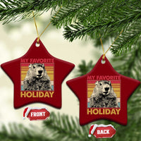 Groundhog Day Ceramic Ornament Retro My Favorite Holiday Retro Woodchuck