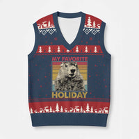 Groundhog Day V-Neck Knit Sweater Vest Retro My Favorite Holiday Retro Woodchuck