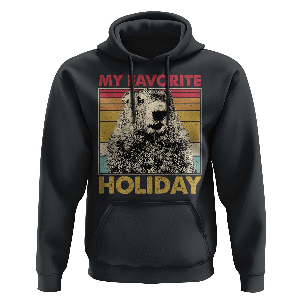 Groundhog Day Hoodie Retro My Favorite Holiday Retro Woodchuck