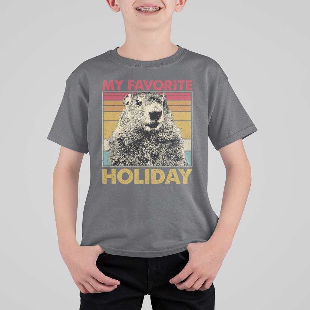 Groundhog Day T Shirt For Kid Retro My Favorite Holiday Retro Woodchuck