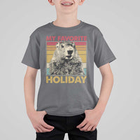 Groundhog Day T Shirt For Kid Retro My Favorite Holiday Retro Woodchuck