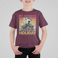 Groundhog Day T Shirt For Kid Retro My Favorite Holiday Retro Woodchuck