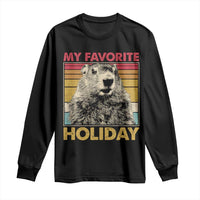 Groundhog Day Long Sleeve Shirt Retro My Favorite Holiday Retro Woodchuck