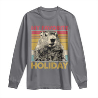 Groundhog Day Long Sleeve Shirt Retro My Favorite Holiday Retro Woodchuck