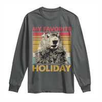 Groundhog Day Long Sleeve Shirt Retro My Favorite Holiday Retro Woodchuck