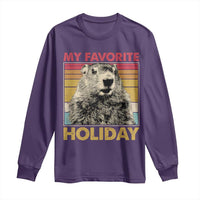 Groundhog Day Long Sleeve Shirt Retro My Favorite Holiday Retro Woodchuck