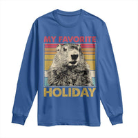 Groundhog Day Long Sleeve Shirt Retro My Favorite Holiday Retro Woodchuck