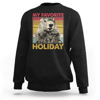 Groundhog Day Sweatshirt Retro My Favorite Holiday Retro Woodchuck