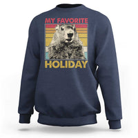 Groundhog Day Sweatshirt Retro My Favorite Holiday Retro Woodchuck