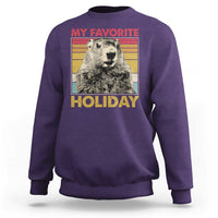 Groundhog Day Sweatshirt Retro My Favorite Holiday Retro Woodchuck