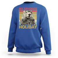 Groundhog Day Sweatshirt Retro My Favorite Holiday Retro Woodchuck