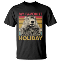 Groundhog Day T Shirt Retro My Favorite Holiday Retro Woodchuck