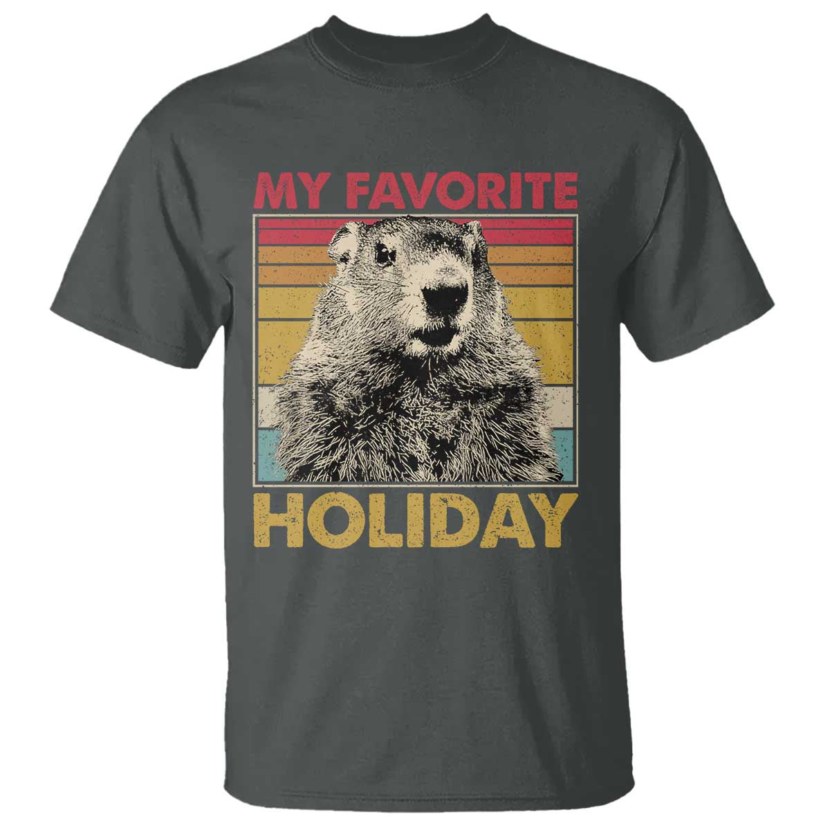 Groundhog Day T Shirt Retro My Favorite Holiday Retro Woodchuck