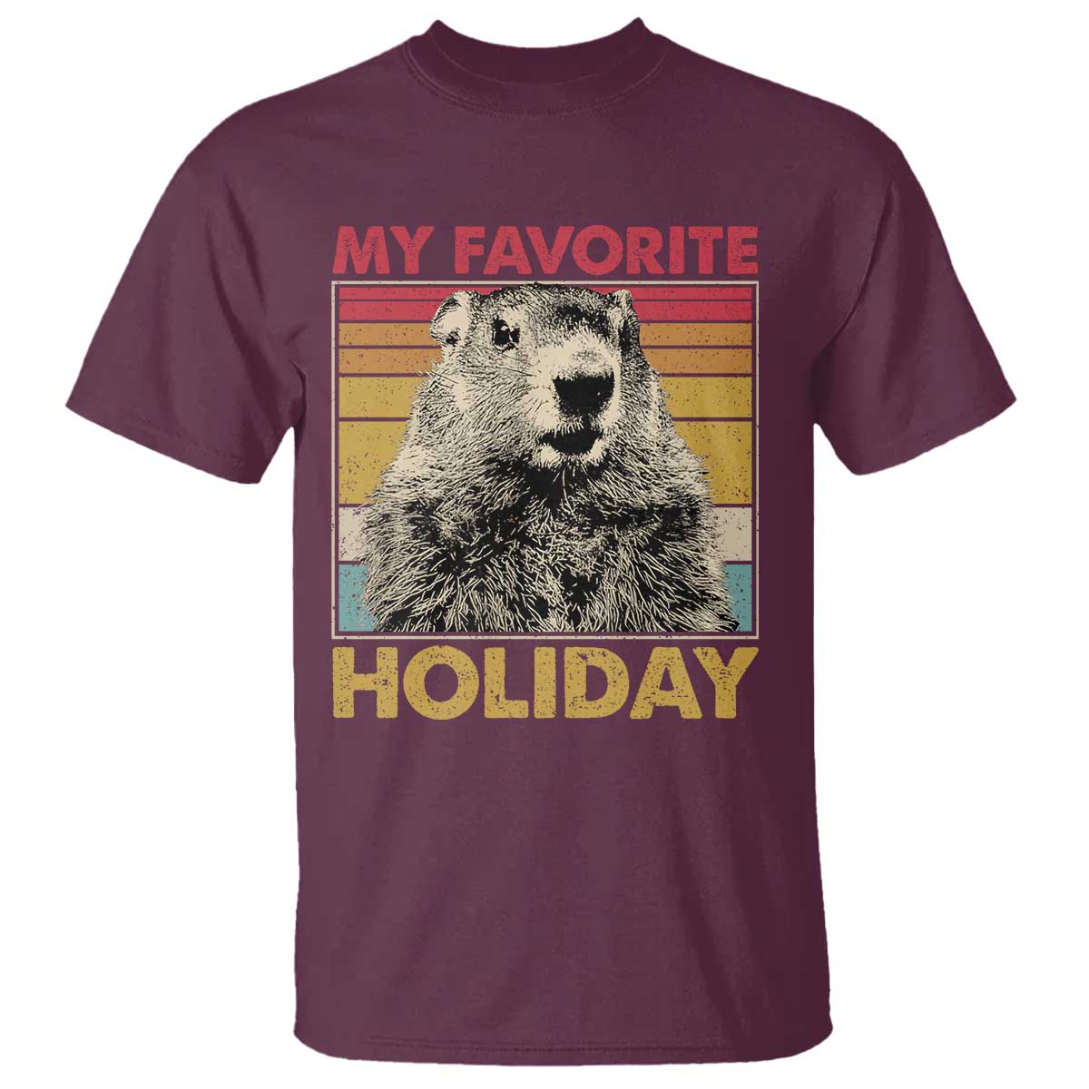 Groundhog Day T Shirt Retro My Favorite Holiday Retro Woodchuck