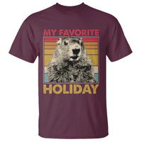 Groundhog Day T Shirt Retro My Favorite Holiday Retro Woodchuck