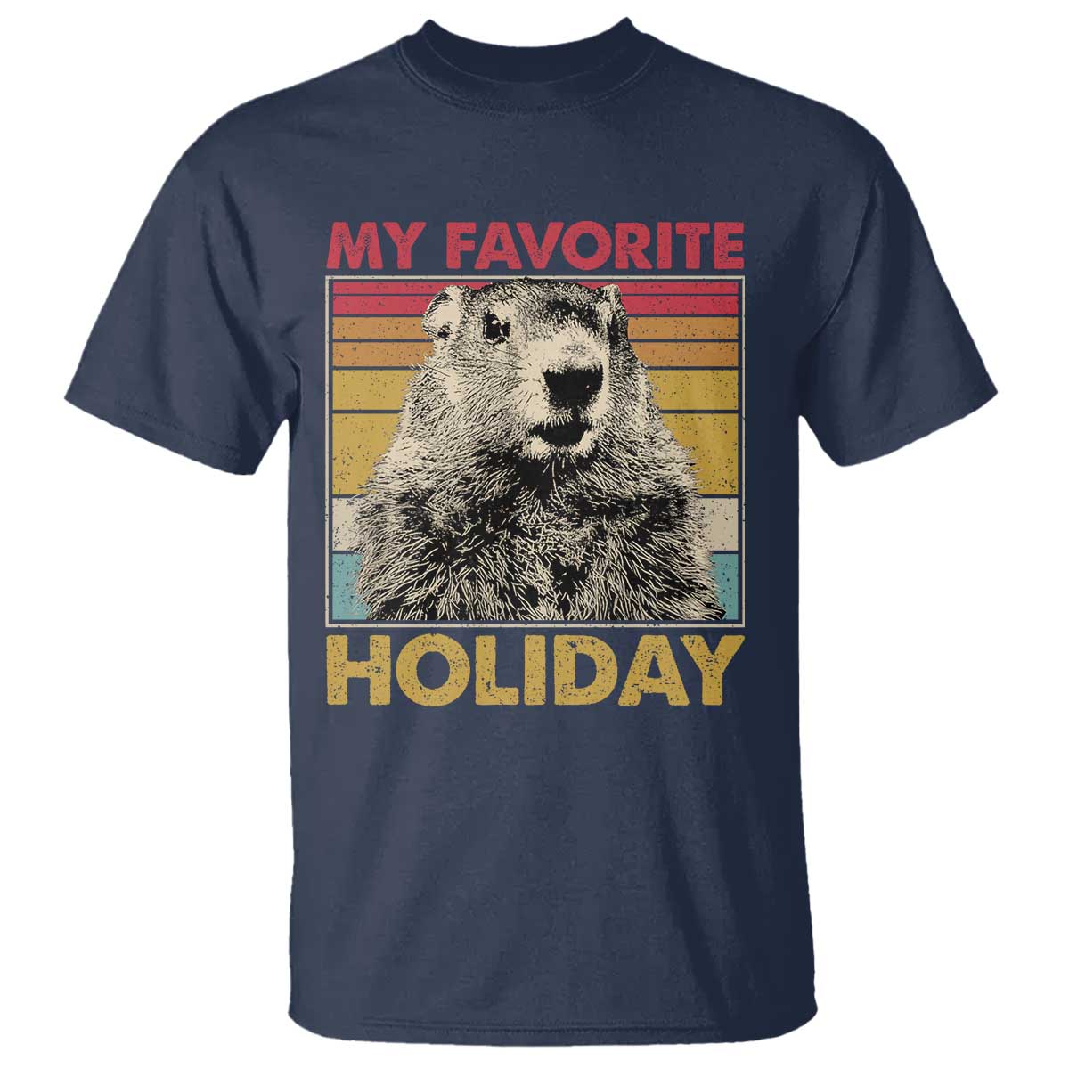 Groundhog Day T Shirt Retro My Favorite Holiday Retro Woodchuck