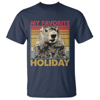 Groundhog Day T Shirt Retro My Favorite Holiday Retro Woodchuck