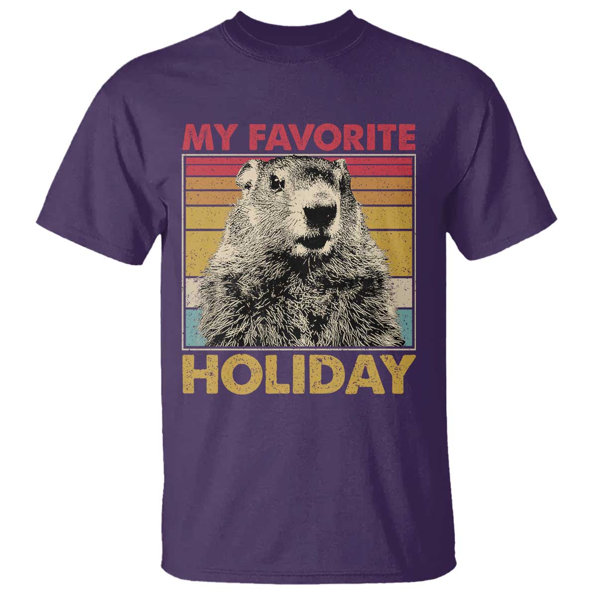 Groundhog Day T Shirt Retro My Favorite Holiday Retro Woodchuck
