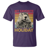 Groundhog Day T Shirt Retro My Favorite Holiday Retro Woodchuck