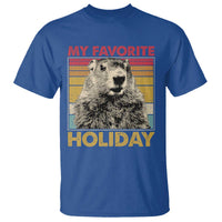 Groundhog Day T Shirt Retro My Favorite Holiday Retro Woodchuck