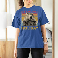 Groundhog Day T Shirt For Women Retro My Favorite Holiday Retro Woodchuck