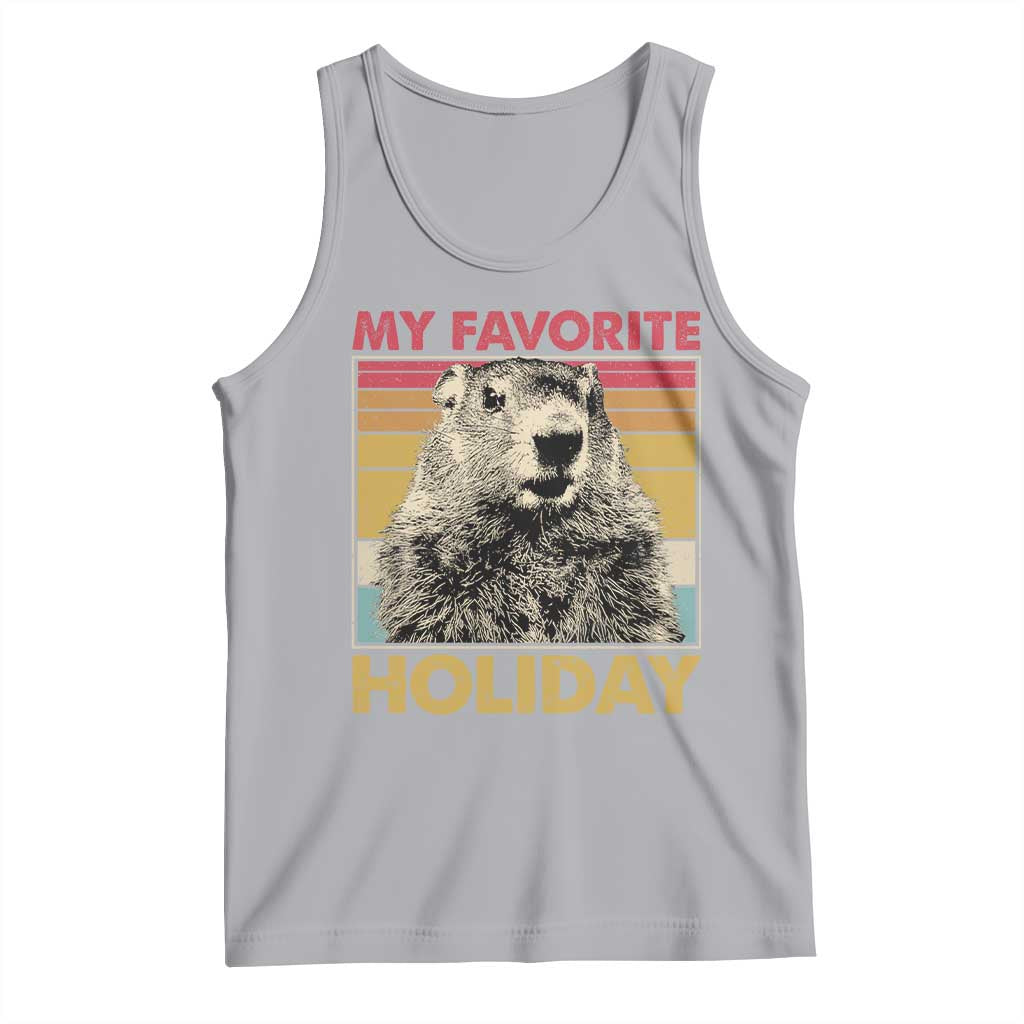 Groundhog Day Tank Top Retro My Favorite Holiday Retro Woodchuck